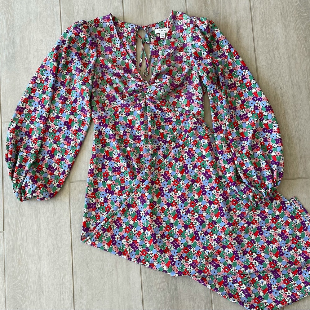 Topshop long boho maxi long sleeve dress